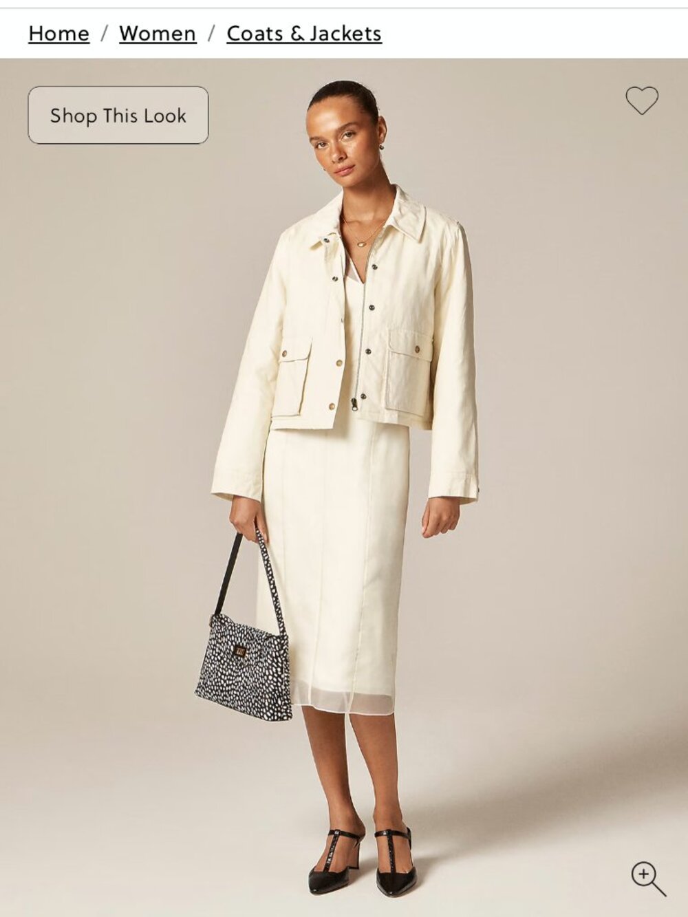 J. Crew_Cropped Barn Jacket™ in ripstop cotton Ivory Utility Coat- Size M (NWT) - Picture 3 of 8